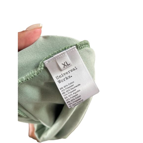 Universal Works Men’s Vacation Polo Lightweight Terry Green Size XL - Picture 4 of 5